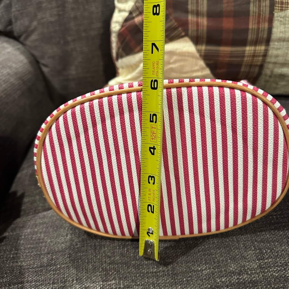 Dooney & Bourke Red and White Striped Shoulder Bag - Picture 5 of 6